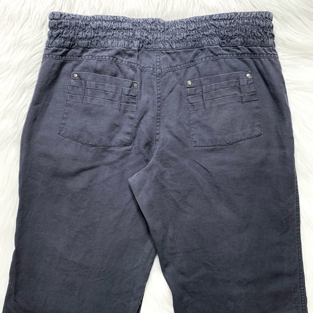 SOLD-Athleta Stormy Blue Linen Trouser Pants - Picture 5 of 8